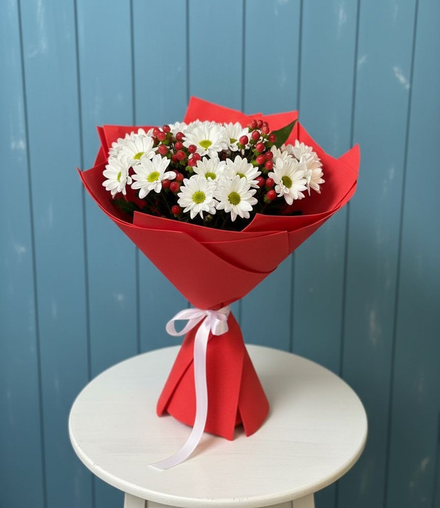 Букет цветов из: Хризантемы в Рогатой Балке