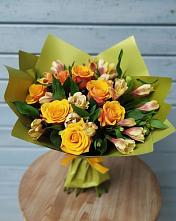 Букет цветов из:  Альстромерии и Розы в Рогатой Балке