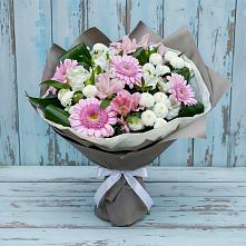 Букет цветов из:  Герберы, Альстромерии и Хризантемы в Рогатой Балке