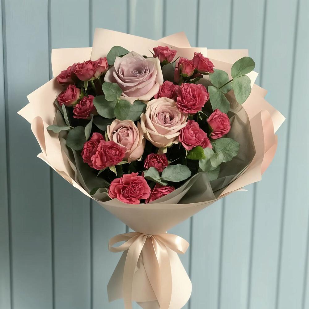 Букет цветов из: Гвоздики и Розы в Рогатой Балке