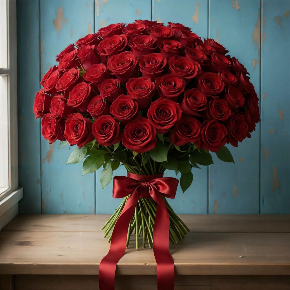 Букет Красные розы Блэк Меджик в Рогатой Балке