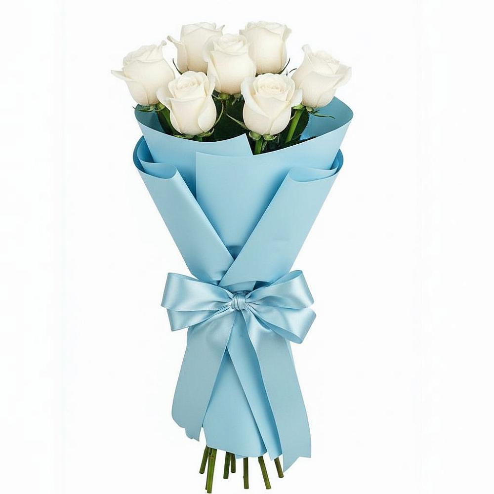 Букет 7 белых роз Проуд в Рогатой Балке