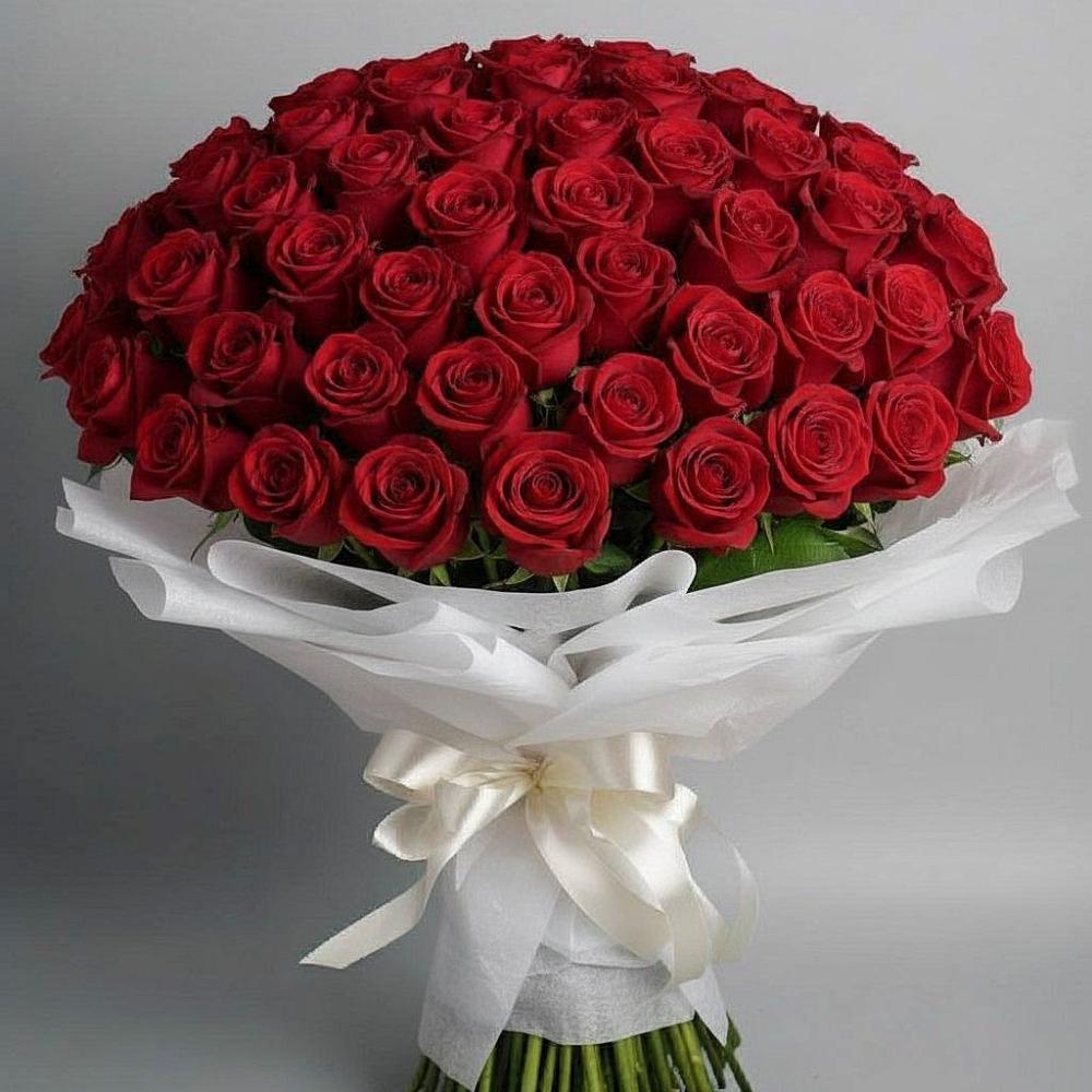 Букет 101 Красная роза Блэк Мэджик в Рогатой Балке