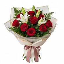 Букет цветов из:  Лилии и Розы в Рогатой Балке