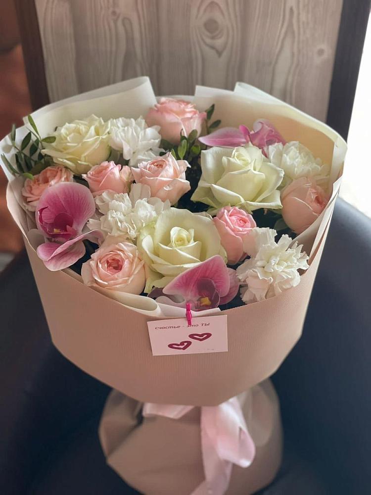 Букет цветов из: Орхидеи, Розы и Гвоздики в Рогатой Балке