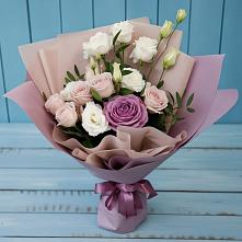 Букет цветов из:  Розы и Лизиантусы в Рогатой Балке