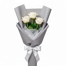 Букет 3 белые розы в Рогатой Балке