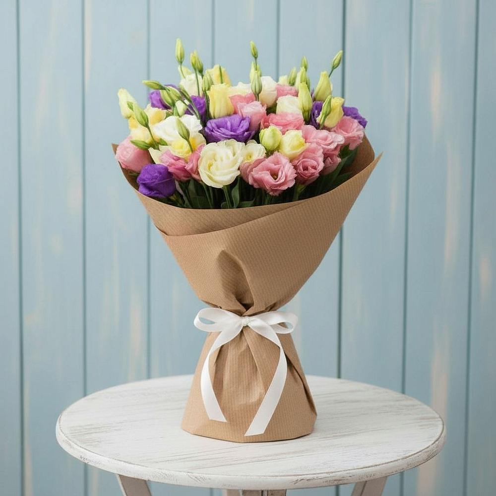 Букет цветов из: Лизиантусы в Рогатой Балке