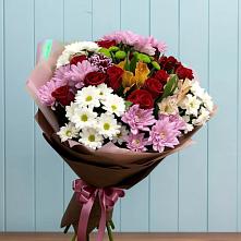 Букет цветов из:  Розы, Хризантемы и Альстромерии в Рогатой Балке