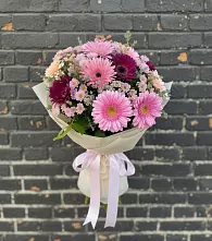 Букет цветов из:  Герберы и Хризантемы #REPLACE_PRED# Рогатой Балке