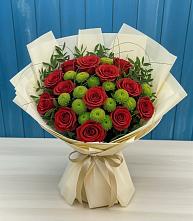 Букет цветов из:  Розы и Хризантемы в Рогатой Балке