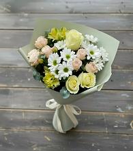 Букет цветов из:  Альстромерии, Розы и Хризантемы в Рогатой Балке