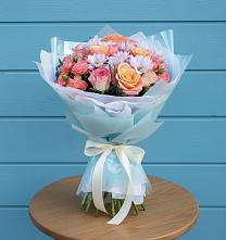 Букет цветов из:  Хризантемы и Розы в Рогатой Балке