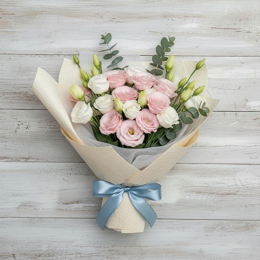 Букет цветов из: Лизиантусы в Рогатой Балке